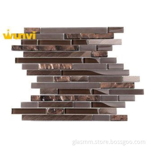 Heat Resistance Glass And Metal Mosaic Tile For Sauna Bathi